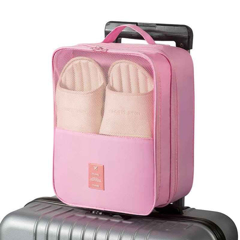 Pink Travel Shoe Bag Portable Luggage Organizer Waterproof Dustproof Shoe Pouch