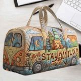 Darrahopens Home & Garden > Travel > Packing Organisers Quilted Extra-Large Capacity Travel Tote Bag Multi-Functional Zip Closure Handbag  Trendy Vacation Fashion Versatile Luggage Bag((16X8X8) inch)
