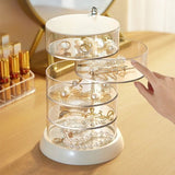 Darrahopens Home & Garden > Travel > Packing Organisers Rotating Jewelry Storage Box Transparent Multi-Compartment Design for Earrings and Hair Accessories Space-Saving Organization Solution for Local Vanities(Five layers)