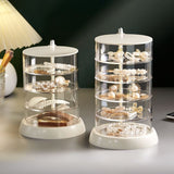 Darrahopens Home & Garden > Travel > Packing Organisers Rotating Jewelry Storage Box Transparent Multi-Compartment Design for Earrings and Hair Accessories Space-Saving Organization Solution for Local Vanities(Four layers)