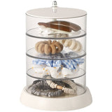 Darrahopens Home & Garden > Travel > Packing Organisers Rotating Jewelry Storage Box Transparent Multi-Compartment Design for Earrings and Hair Accessories Space-Saving Organization Solution for Local Vanities(Four layers)