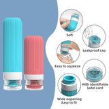 Silicone Travel Toiletry Bottles Set Leakproof Squeeze Containers with Case(09)