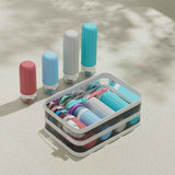 Silicone Travel Toiletry Bottles Set Leakproof Squeeze Containers with Case(09)