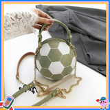 Darrahopens Home & Garden > Travel > Packing Organisers Soccer Theme Ladies Handbag, PU Material, Hand Carry Shoulder Crossbody Three Ways, Daily Outing Versatile Fashion(brown)