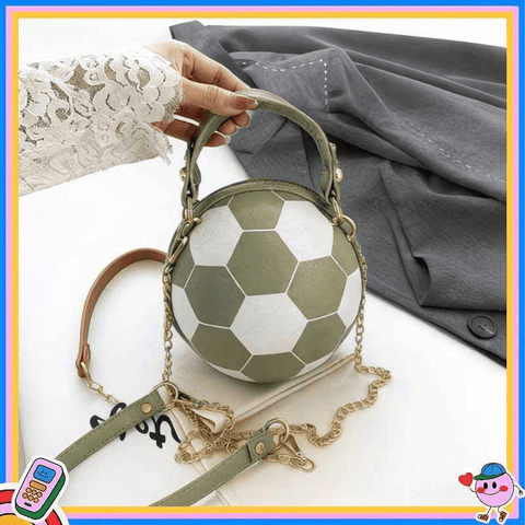 Darrahopens Home & Garden > Travel > Packing Organisers Soccer Theme Ladies Handbag, PU Material, Hand Carry Shoulder Crossbody Three Ways, Daily Outing Versatile Fashion(green)