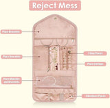Darrahopens Home & Garden > Travel > Packing Organisers Storage Bag - Travel Jewelry Storage Bag - Tangle-Free - Foldable - Small Jewelry Roll - Luggage Accessory - For Necklaces, Earrings, Rings, Bracelets, Watches - Pink