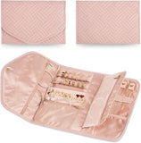 Darrahopens Home & Garden > Travel > Packing Organisers Storage Bag - Travel Jewelry Storage Bag - Tangle-Free - Foldable - Small Jewelry Roll - Luggage Accessory - For Necklaces, Earrings, Rings, Bracelets, Watches - Pink