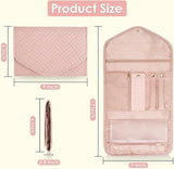 Darrahopens Home & Garden > Travel > Packing Organisers Storage Bag - Travel Jewelry Storage Bag - Tangle-Free - Foldable - Small Jewelry Roll - Luggage Accessory - For Necklaces, Earrings, Rings, Bracelets, Watches - Pink