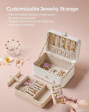 Darrahopens Home & Garden > Travel > Packing Organisers Travel Jewelry Case - 2 Layers with Velvet & Detachable Compartments - For Necklaces, Earrings & Bracelets - Black