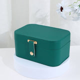Darrahopens Home & Garden > Travel > Packing Organisers Travel Jewelry Case - 2 Layers with Velvet & Detachable Compartments - For Necklaces, Earrings & Bracelets - Green
