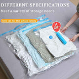Vacuum Compression Storage Bags 7 Piece Set (6 Bags + Hand Pump) for Clothes Quilts Travel
