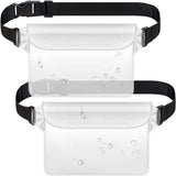 Darrahopens Home & Garden > Travel > Packing Organisers Waterproof Waist Pack with Triple Zipper & Touchscreen Phone Case – 2-Piece Set – Ideal for Beach, Cruise, Swimming, Kayaking and Outdoor Activities（White）