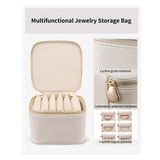 Darrahopens Home & Garden > Travel > Packing Organisers White Compact Travel Jewelry Box with 6 Individual Velvet Zipper Pouches