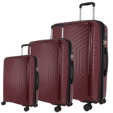 Darrahopens Home & Garden > Travel Pierre Cardin 3-Piece Hardshell Super Light Luggage Bags Travel Suitcase - Burgundy