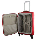 Darrahopens Home & Garden > Travel Pierre Cardin 40L Cabin Soft-Shell Suitcase Travel Luggage Bag 4-Wheel Case - Red