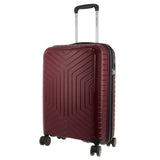 Darrahopens Home & Garden > Travel Pierre Cardin 53cm Cabin Hard-Shell Suitcase Travel Luggage Bag - Burgundy
