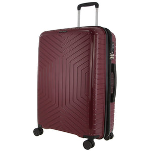 Darrahopens Home & Garden > Travel Pierre Cardin 76cm Large Hard-Shell Suitcase Travel Luggage Bag - Burgundy