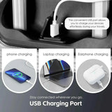Darrahopens Home & Garden > Travel > Suitcases 24" Digital Weighing Scale and USB Charging Port Lightweight Luggage Suitcase Silver Black