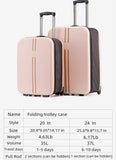 Darrahopens Home & Garden > Travel > Suitcases Foldable Carry-On Luggage, 20-Inch Durable Travel Suitcase with Wheels – Sturdy, Compact & Portable for Travel, Business & Weekend Trips(White) In Australia - Darrahopens