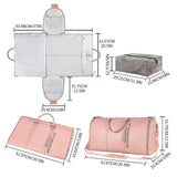 Darrahopens Home & Garden > Travel > Suitcases Foldable Travel Garment Bag for Women 2 in 1 Convertible Suitcase White PU Leather