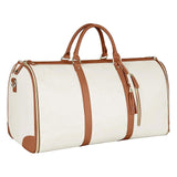 Darrahopens Home & Garden > Travel > Suitcases Foldable Travel Garment Bag for Women 2 in 1 Convertible Suitcase White PU Leather