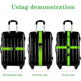 Darrahopens Home & Garden > Travel > Suitcases Luggage Strap Set 4-Piece Adjustable Cross Suitcase Strap Buckle Strap Red
