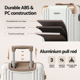 Darrahopens Home & Garden > Travel > Suitcases Wanderlite 20" Aluminium Frame Carry On Luggage Suitcase TSA Lock Spinner Wheels White Gold