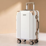 Darrahopens Home & Garden > Travel > Suitcases Wanderlite 20" Aluminium Frame Carry On Luggage Suitcase TSA Lock Spinner Wheels White Gold