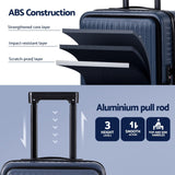 Darrahopens Home & Garden > Travel > Suitcases Wanderlite 20" Luggage Suitcase Front Pocket Travel Carry On Dual TSA Navy