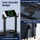 Darrahopens Home & Garden > Travel > Suitcases Wanderlite 20" Luggage Suitcase Front Pocket Travel Carry On Dual TSA Navy