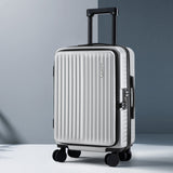 Darrahopens Home & Garden > Travel > Suitcases Wanderlite 20" Luggage Suitcase Front Pocket Travel Carry On Dual TSA Silver