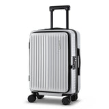 Darrahopens Home & Garden > Travel > Suitcases Wanderlite 20" Luggage Suitcase Front Pocket Travel Carry On Dual TSA Silver