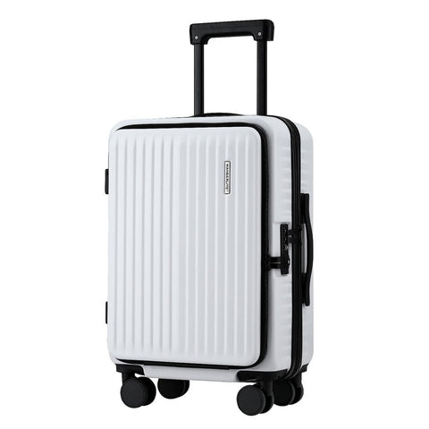 Darrahopens Home & Garden > Travel > Suitcases Wanderlite 20" Luggage Suitcase Front Pocket Travel Carry On Dual TSA White