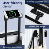 Darrahopens Home & Garden > Travel > Suitcases Wanderlite 20" Luggage Suitcase Front Pocket Travel Carry On Dual TSA White