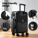 Darrahopens Home & Garden > Travel > Suitcases Wanderlite 20" Luggage Suitcase Front Pocket Travel Carry On TSA Black