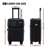 Darrahopens Home & Garden > Travel > Suitcases Wanderlite 20" Luggage Suitcase Front Pocket Travel Carry On TSA Black