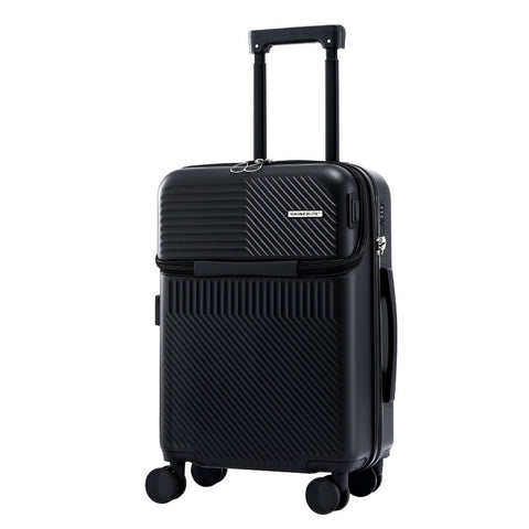 Darrahopens Home & Garden > Travel > Suitcases Wanderlite 20" Luggage Suitcase Front Pocket Travel Carry On TSA Black