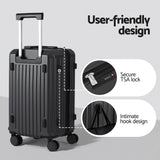 Darrahopens Home & Garden > Travel > Suitcases Wanderlite 20" Trunk Luggage Suitcase Travel Carry On TSA Lock Black