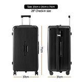Darrahopens Home & Garden > Travel > Suitcases Wanderlite 28" Trunk Luggage Suitcase Travel 5 Wheels Type-C Port TSA Black