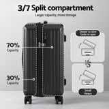 Darrahopens Home & Garden > Travel > Suitcases Wanderlite 2pcs Trunk Luggage Suitcase Travel Carry On TSA Lock 12" 20" Black