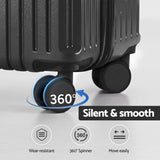 Darrahopens Home & Garden > Travel > Suitcases Wanderlite 2pcs Trunk Luggage Suitcase Travel Carry On TSA Lock 12" 20" Black