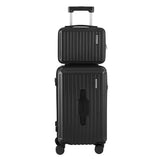 Darrahopens Home & Garden > Travel > Suitcases Wanderlite 2pcs Trunk Luggage Suitcase Travel Carry On TSA Lock 12" 20" Black