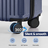 Darrahopens Home & Garden > Travel > Suitcases Wanderlite 2pcs Trunk Luggage Suitcase Travel Carry On TSA Lock 12" 20" Navy