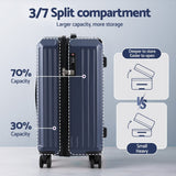 Darrahopens Home & Garden > Travel > Suitcases Wanderlite 2pcs Trunk Luggage Suitcase Travel Carry On TSA Lock 12" 20" Navy