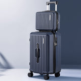 Darrahopens Home & Garden > Travel > Suitcases Wanderlite 2pcs Trunk Luggage Suitcase Travel Carry On TSA Lock 12" 20" Navy