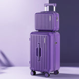 Darrahopens Home & Garden > Travel > Suitcases Wanderlite 2pcs Trunk Luggage Suitcase Travel Carry On TSA Lock 12" 20" Purple