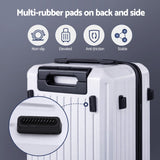 Darrahopens Home & Garden > Travel > Suitcases Wanderlite 2pcs Trunk Luggage Suitcase Travel Carry On TSA Lock 12" 20" White