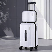 Darrahopens Home & Garden > Travel > Suitcases Wanderlite 2pcs Trunk Luggage Suitcase Travel Carry On TSA Lock 12" 20" White