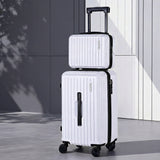 Darrahopens Home & Garden > Travel > Suitcases Wanderlite 2pcs Trunk Luggage Suitcase Travel Carry On TSA Lock 12" 20" White