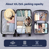 Darrahopens Home & Garden > Travel > Suitcases Wanderlite 2pcs Trunk Luggage Suitcase Travel Carry On TSA Lock 12" 20" White